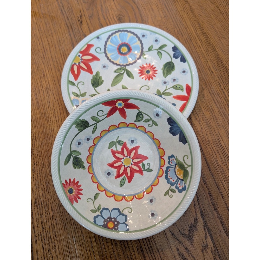 Threshold Floral Melamine Dessert/Salad Plate & Cereal/Salad Bowl Set of 2
